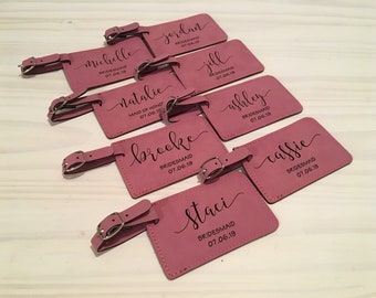 Bridesmaid Set Of 8, Personalized Luggage Tags, Bridesmaid Luggage Tag, Bridal Party, Wedding Party, Maid Of Honor, Destination Wedding Tags