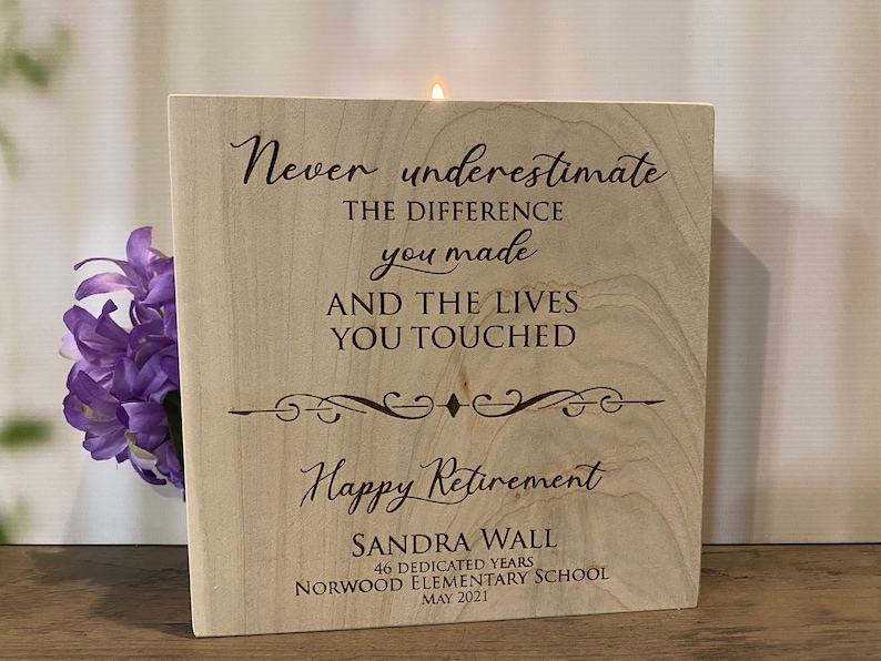 Never Underestimate The Difference You Made Retirement Gift For Women Personalized Teacher Gift Teacher Retirement Gifts for Teacher image 2