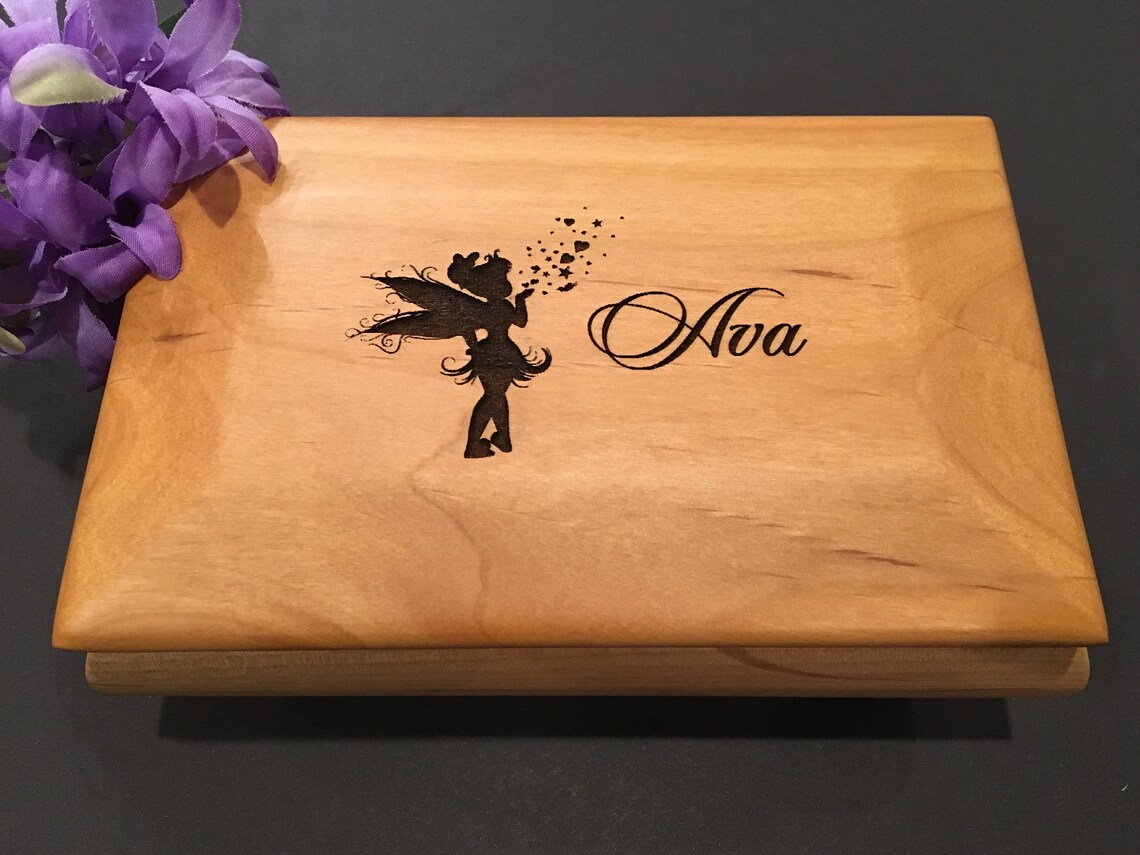 Flower Girl Wood Jewelry Box Miniature Bride Gift Flower Etsy