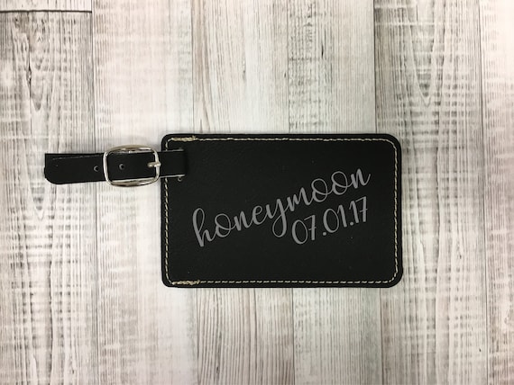 Honeymoon Luggage Tags, Bride And Groom Gift, Luggage Tags, Personalized Luggage Tags, Gift For Traveler