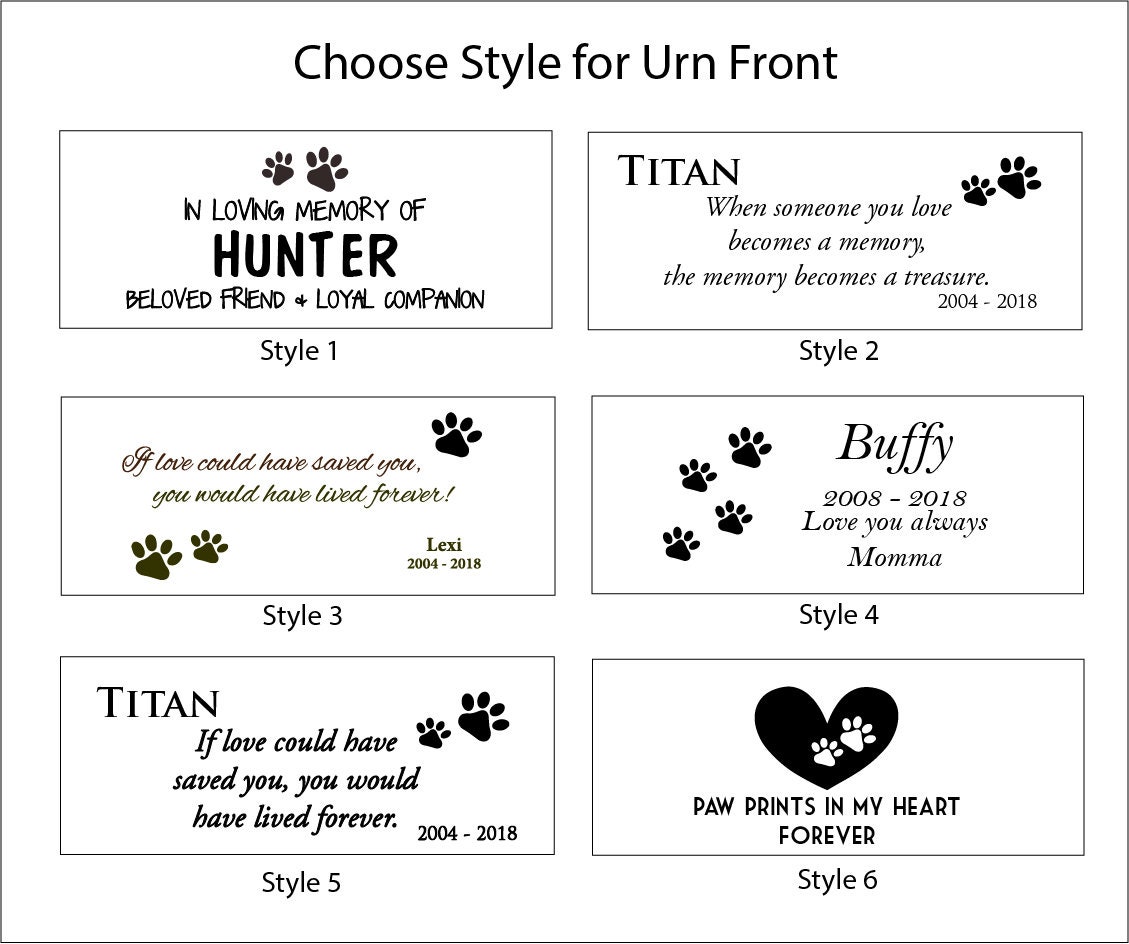 Personalisierte Hund Memorial Urne Pet Urne Einäscherung Hund Etsy