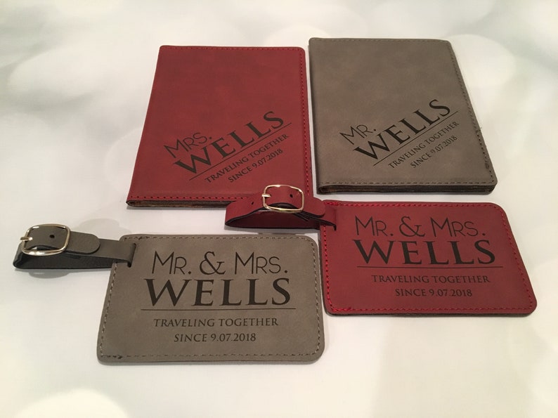 Wedding Gift His and Hers Personalized Passport Cover Holder Etsy