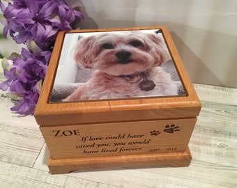 Personalized Dog Memorial Urn Pet Urn Cremation Dog Urn Custom Cat Urn Pet Photo Memorial Gifts Pet Memorial Box Large Wooden Urn For Ashes