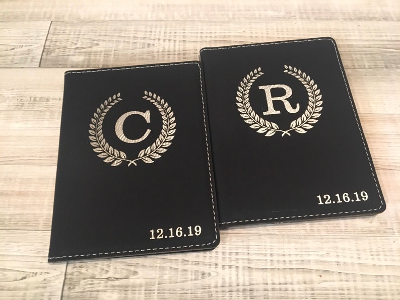 Wedding Gift His and Hers Personalized Passport Cover Holder Passport Wallet Mr & Mrs Gift Destination Wedding Honeymoon Gift Couples Gift image 1