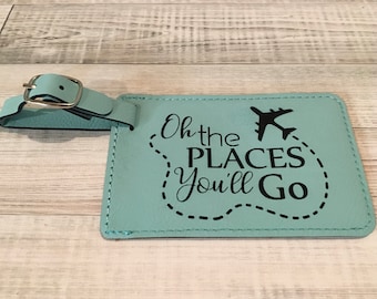 Oh The Places You'll Go, Luggage Tags For Kids, Personalized Luggage Tags, Luggage Tags For Boys, Luggage Tags, Gift For Traveler