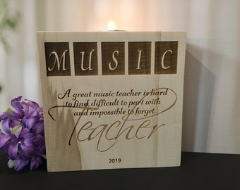 Gifts For Teacher, Personalized Teacher Gift, Teacher Appreciation, Teacher Retirement, Principal Retirement, Engraved Candle, Music Teacher