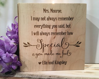 Thank You Gift, Personalized Teacher Gift, Teacher Appreciation, Teacher Retirement,  Gifts for Teachers, Principal Gift, Engraved Candle