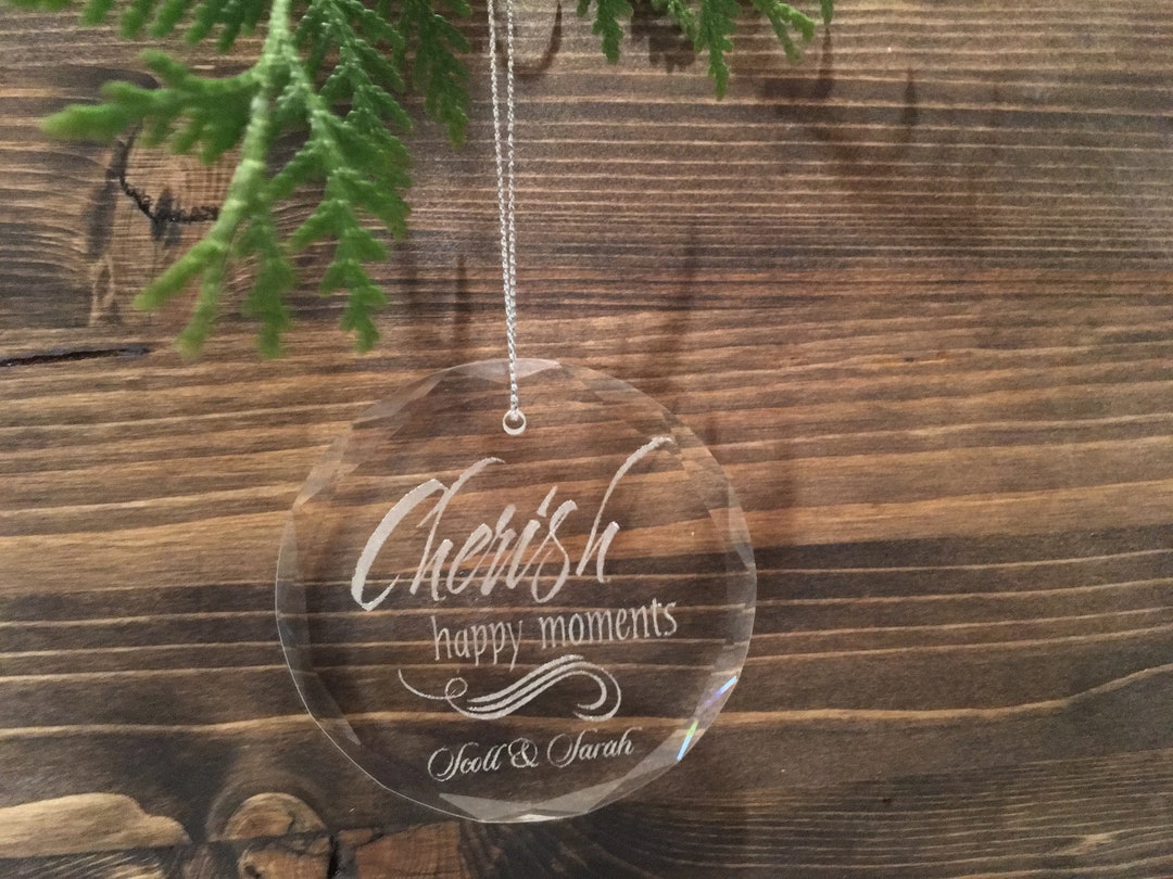 Personalized Engraved Glass Ornament Christmas Tree Etsy