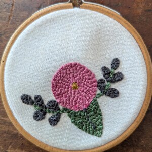 Beginner Punch Needle Embroidery Kit - Pink Flower