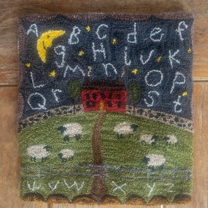 Sheep on Midnight Hill Punch Needle
