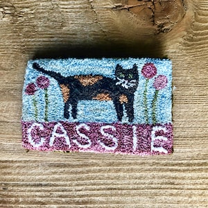 Cat Punch Needle Name Tag