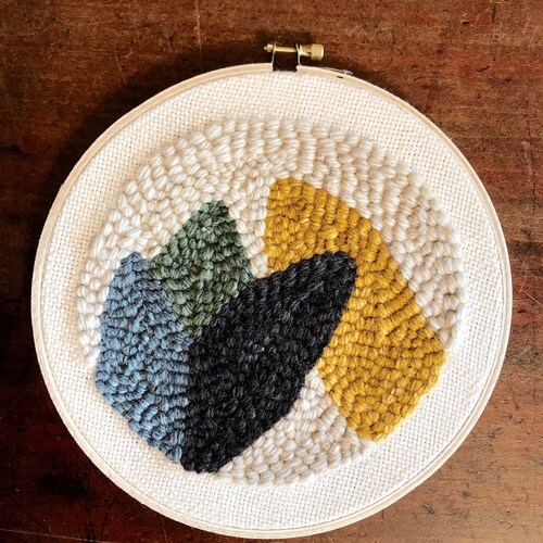 Four Leaves Abstract Punch Needle Kit Etsy