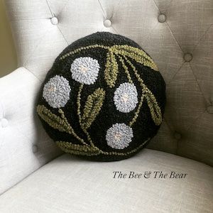 Floral Chair pad/Pillow Punch Needle Rug Hooking Pattern