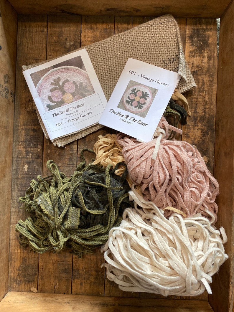 Vintage Flowers Rug Hooking Kit &/or Pattern Etsy