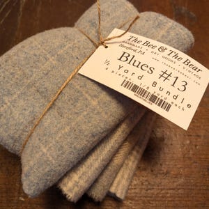 Half yard wool bundle - Blues #13