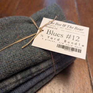 Half Yard Wool Bundle - Blues #12