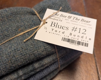 Half Yard Wool Bundle - Blues #12