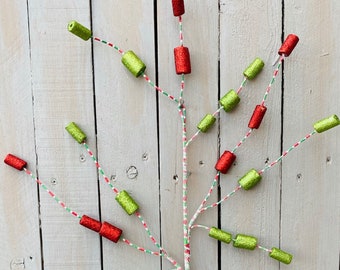 Green and red marshmallows, marshmallow decor, faux Christmas marshmallows, faux holiday marshmallows