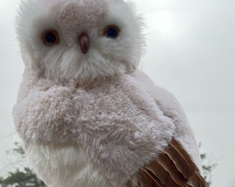 White owl, great big owl, faux owl, wreath owl