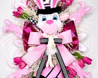 Easter Wreath, Bunny Wreaths, Spring Swag, Front Door Wreath, Spring Door Decor, Ritzy Glitzy Wreaths Best Bunny Wreaths.