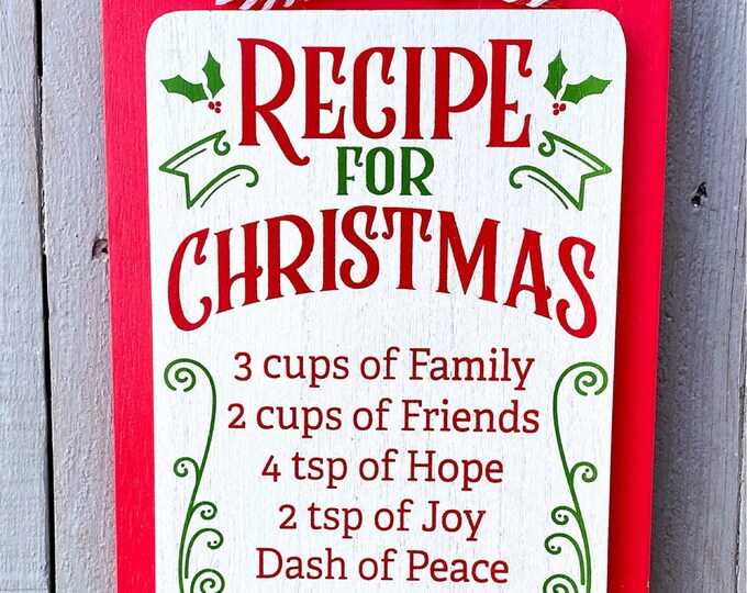 Mason Jar Recipe sign, mason jar wood sign, Christmas sign, holiday sign, Christmas decorations
