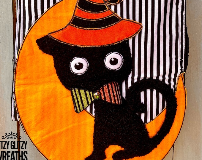 Halloween Cat Table Runner, D.Stevens Table Runner, Fall Cat Table Runner