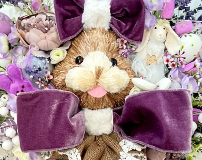 Easter Bunny Wreath, Easter Wreaths, Spring Wreath, Candy Wreath, Purple Wreath, Bunny Wreaths by Ritzy Glitzy Wreaths, Best Bunny Wreaths
