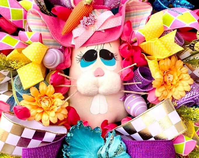 Easter bunny wreath Easter Wreath Easter Bunny Easter wreath, Easter Bunny Wreath Easter Bunny  wreaths by Ritzy Glitzy Wreaths