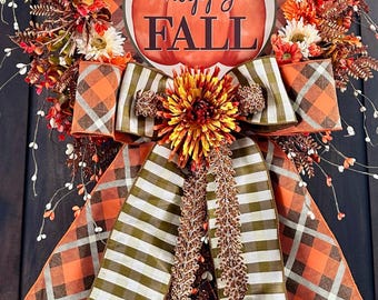 Fall Wreath for the Front Door, Autumn Swag, Fall Door Wreath, Fall in Love with Fall Wreaths by Ritzy Glitzy Wreaths