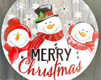 Merry Christmas sign that lights up.  Led light up sign.  Merry Christmas faux wood snowman sign, light up sign