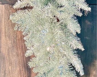 Metallic silver Wreath, Christmas silver Wreath, metallic silver Swag, Christmas silver pine Wreath, Christmas silver Pine Swag, patriotic