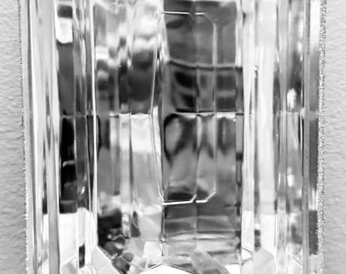 Silver 8” crystal acrylic rectangle precious gem Christmas ornament,  faux jewel ornament, rectangular shape diamond ornament.