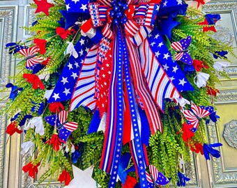 Patriotic Wreath, Beed Grass Wreath, Wreath, Americana Wreath, 250 years, USA wreaths