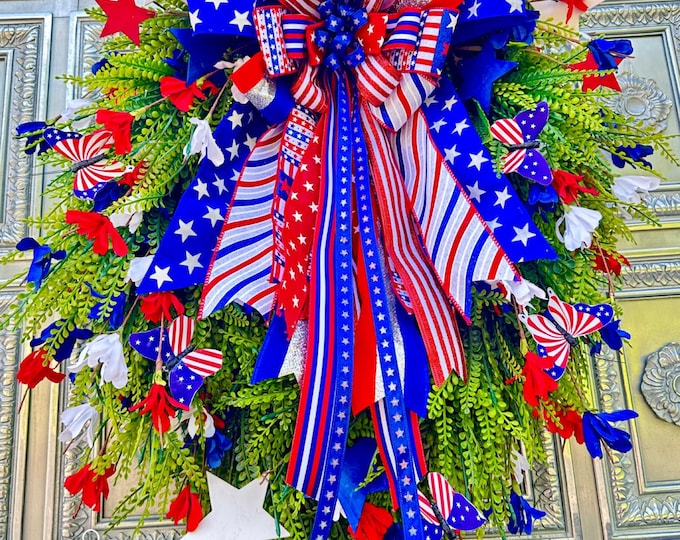 Patriotic Wreath, Beed Grass Wreath, Wreath, Americana Wreath, 250 years, USA wreaths