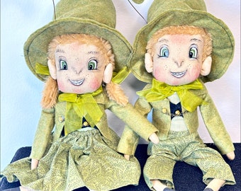 Gallerie II Kerry & Kieran  St Patrick’s Day Leprechauns, Joe Spencer Dolls, Irish Dolls for St Patrick’s Day