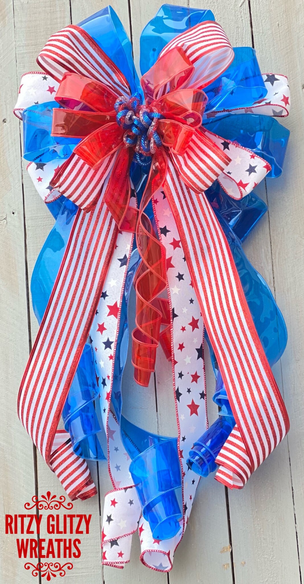 Patriotic Bow 4th of July Bow Stars and Stripes Bow Etsy