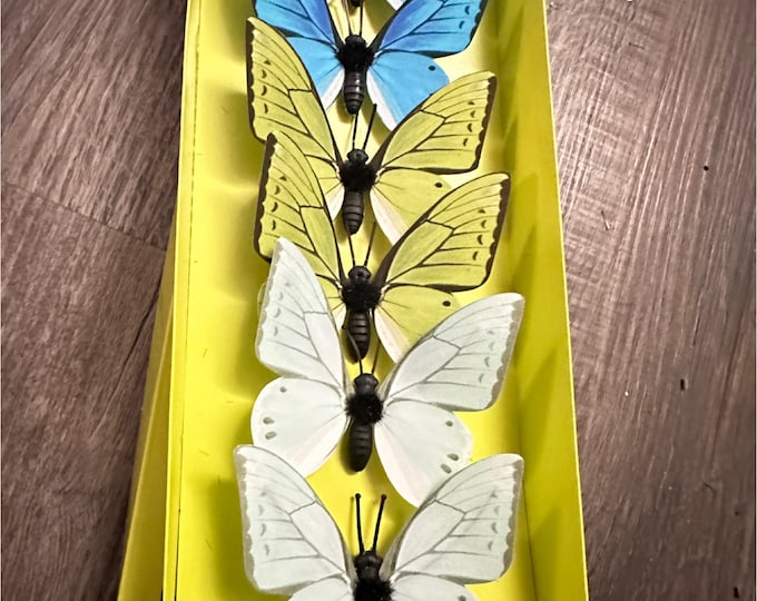 Blue Butterfles, Green Butterflies, light blue Butterflies, Spring floral accessories
