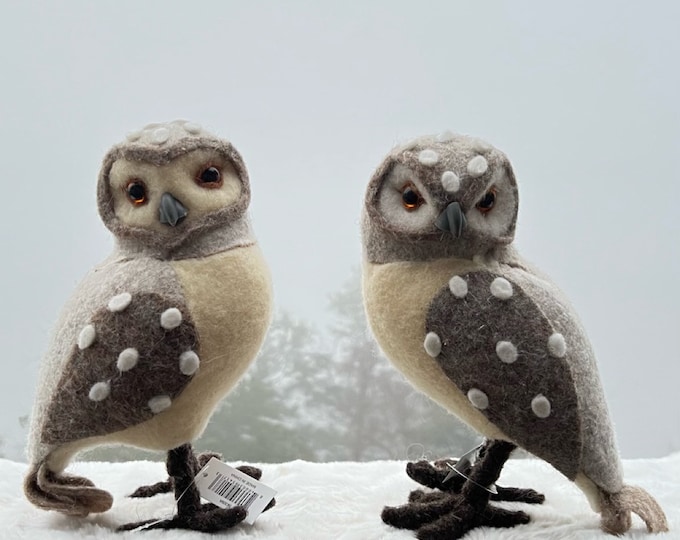 Owl decor for wreaths, speckled owls, winter owls, Ritzy Glitzy Wreaths owls
