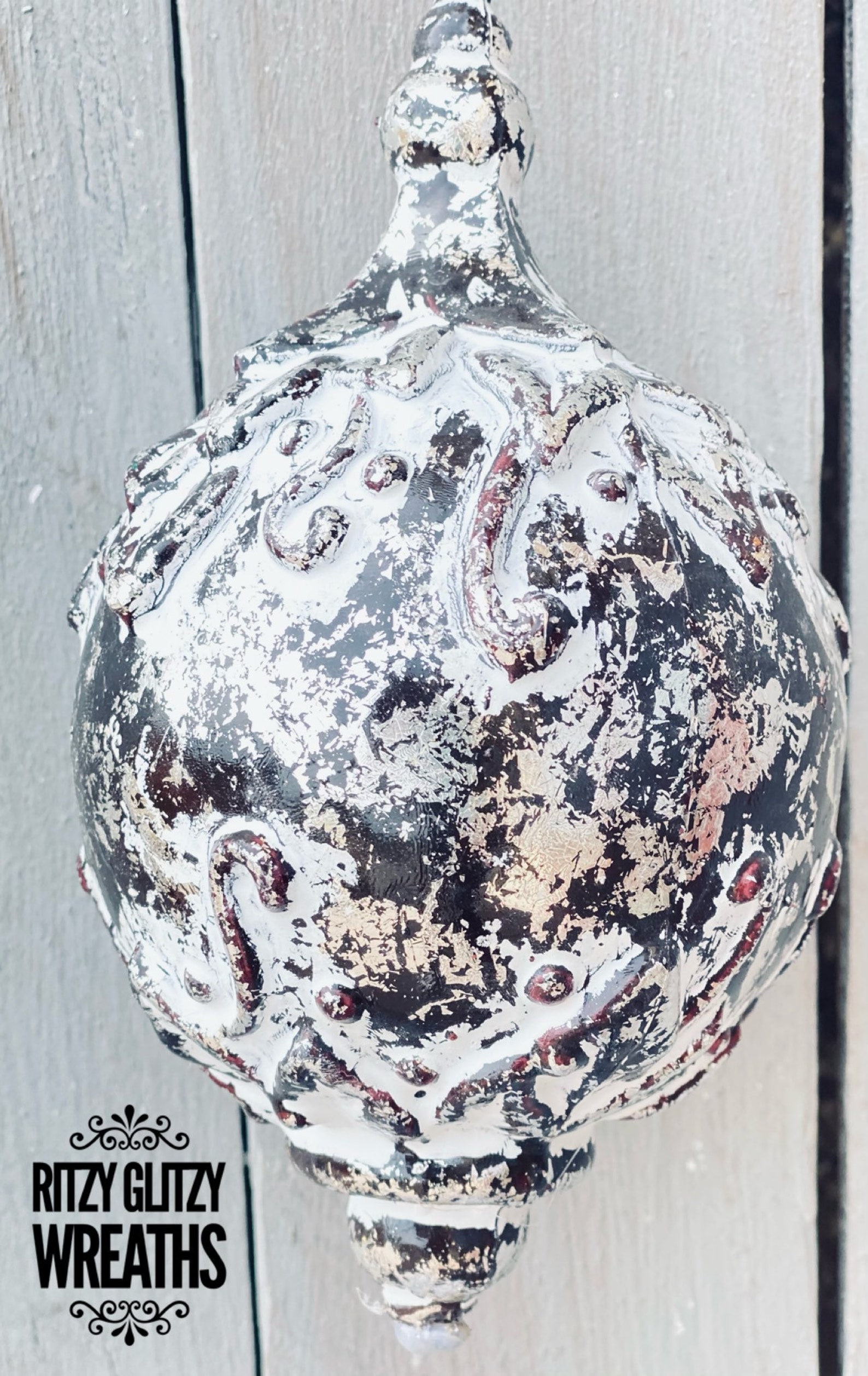 Antique Ornament Black and White Finial Ornament Antique Etsy