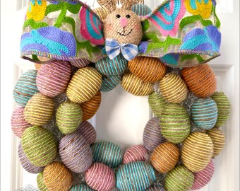 Easter Egg Bunny Wreath, Spring Wreaths, Front Door Wreath, Spring Door Decor, Ritzy Glitzy Wreaths, Spring Door Wreaths. Easter