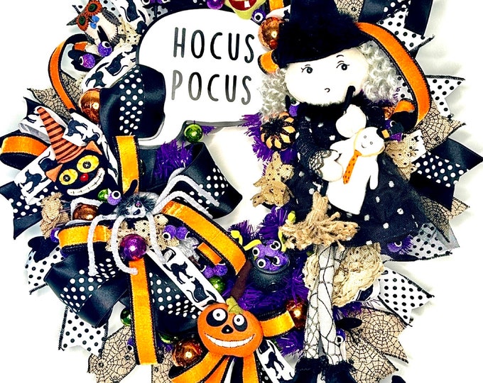 Witch Wreath, Hocus Pocus Witch, Halloween Witch, Ritzy Glitzy Witch Wreath, Halloween Witch Wreath
