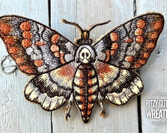 Moth patch, moth pin, moth embroidery, moth pin,  moth patch