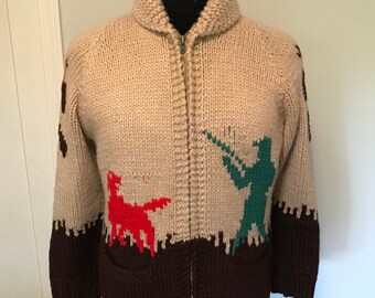 Vintage Handmade Unisex Mary Maxim Cardigan Sweater Jacket 
