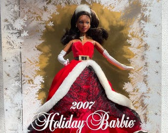 Holiday Barbie Doll 2007 African American NRFB Christmas Collector