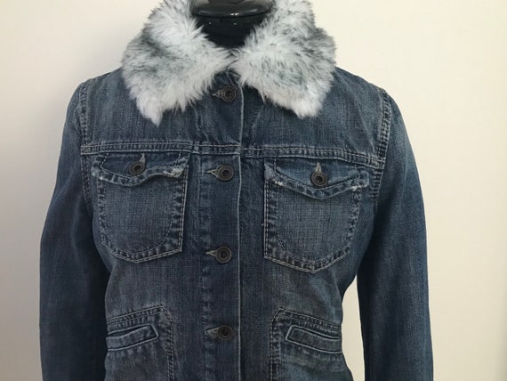 Mavi Celeste Faux Fur Jean Jacket Medium - image 2