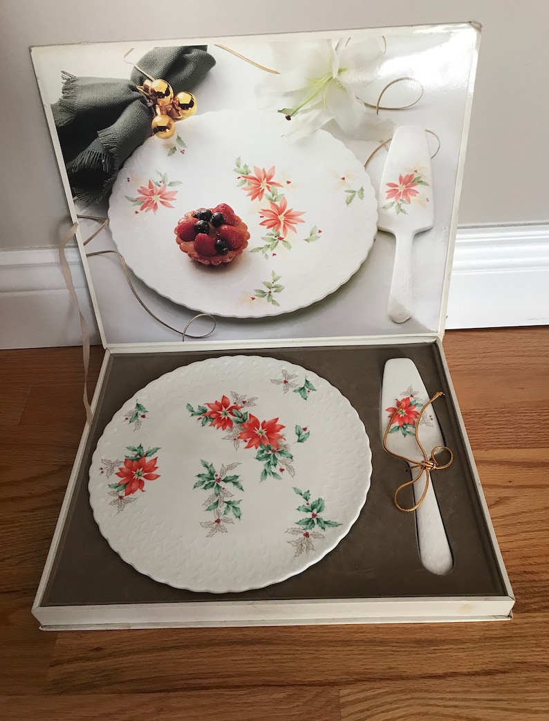 Mikasa Bone China Christmas Serving Set Cake Plate and Server Etsy