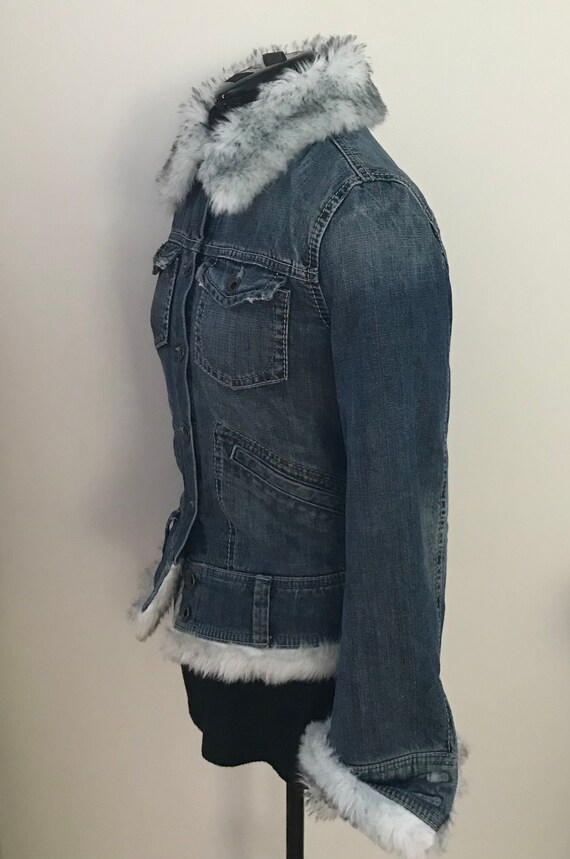 Mavi Celeste Faux Fur Jean Jacket Medium - image 3