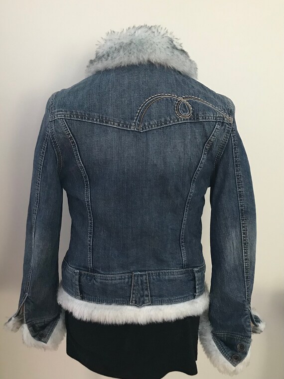 Mavi Celeste Faux Fur Jean Jacket Medium - image 4