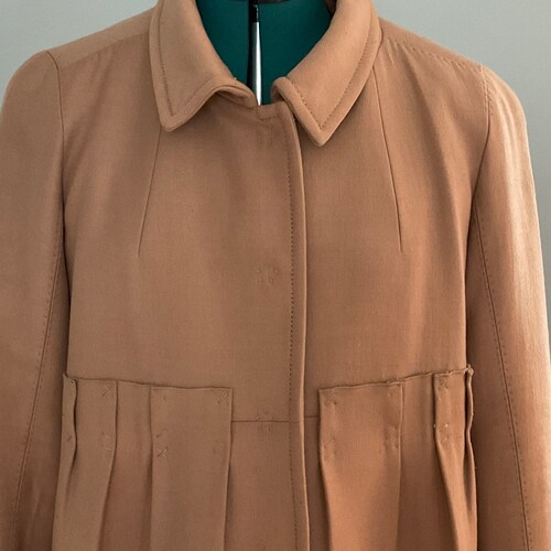 Vintage Bespoke Per SE shops By Carlisle Wool Tailored Designer Coat Mink Cuffs Size 10