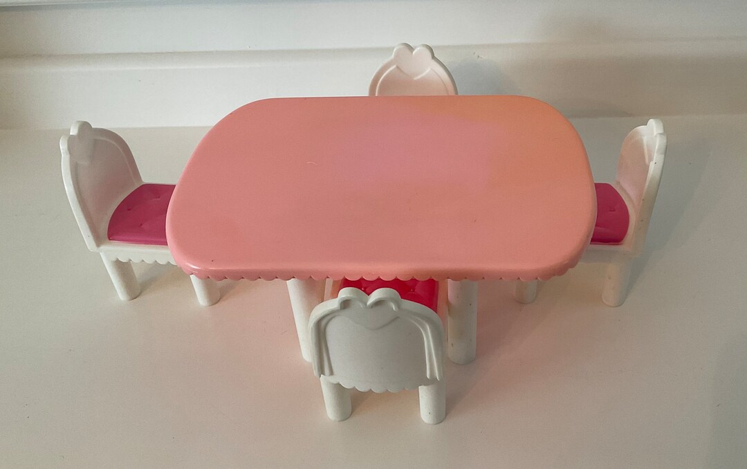 Playskool Victorian Dollhouse Dining Table and Chairs 1991 Etsy
